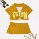 Custom Yellow Light Yellow Cheerleading Uniform Set