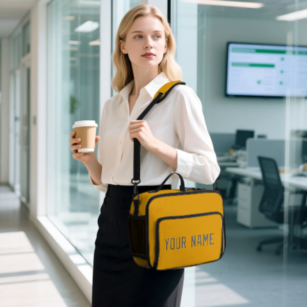 Custom Yellow Dark Grey Lunch Bag
