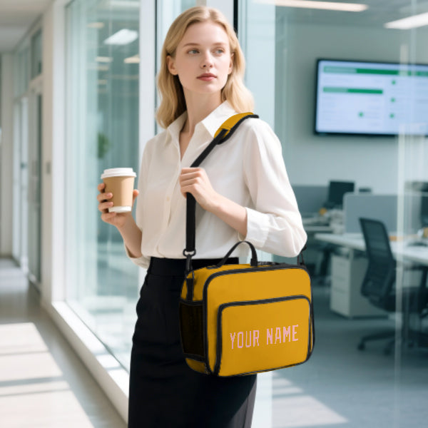 Custom Yellow Light Pink Lunch Bag
