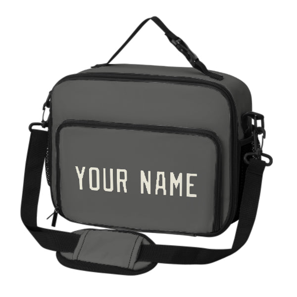 Custom Dark Grey Cream Lunch Bag