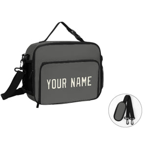 Custom Dark Grey Cream Lunch Bag