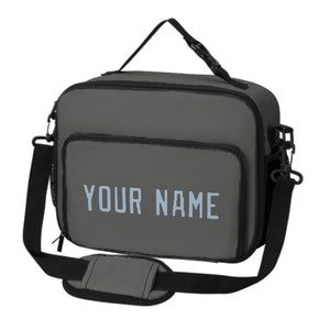 Custom Dark Grey Light Blue Lunch Bag