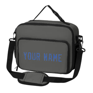 Custom Dark Grey Sky Blue Lunch Bag