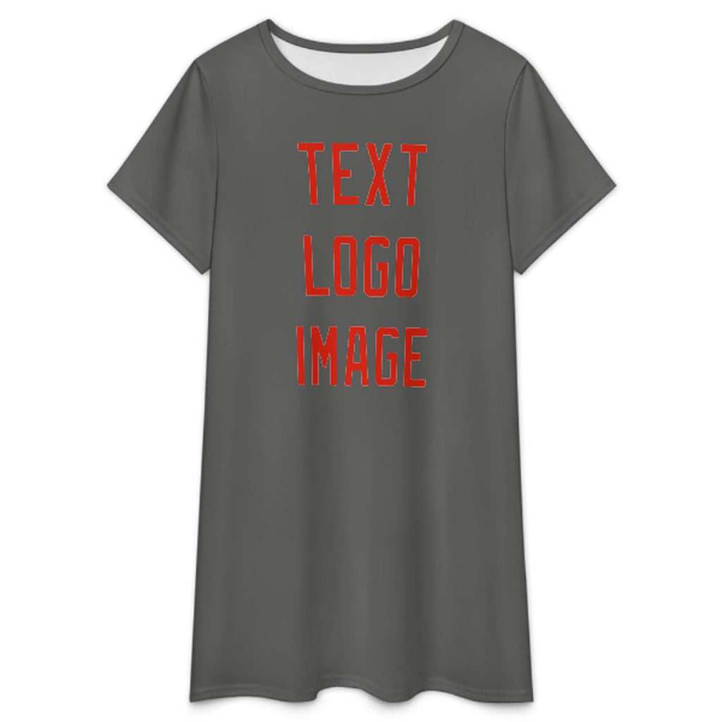 Custom Dark Grey Orange Red Nachthemd