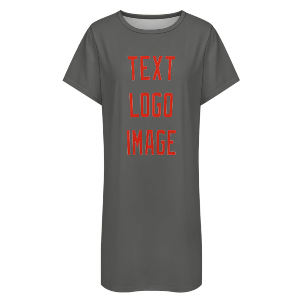 Custom Dark Grey Orange Red Nachthemd