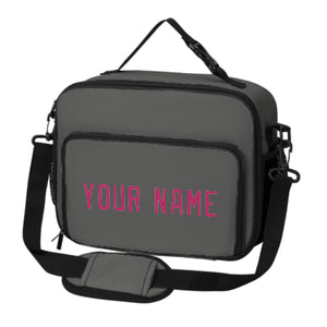 Custom Dark Grey Pink Lunch Bag