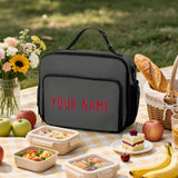 Custom Dark Grey Red Lunch Bag