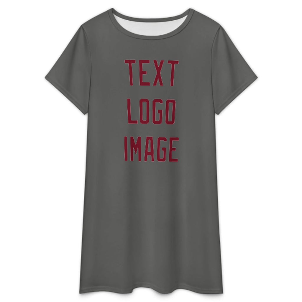 Custom Dark Grey Crimson Red Nachthemd