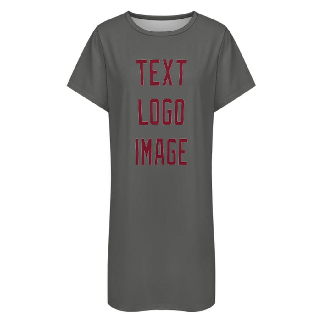 Custom Dark Grey Crimson Red Nachthemd