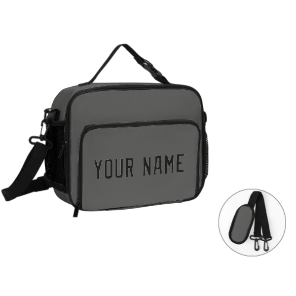 Custom Dark Grey Black Lunch Bag