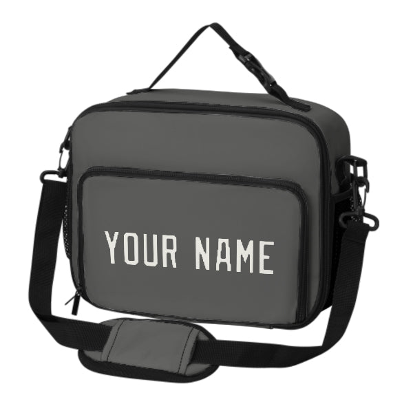 Custom Dark Grey White Lunch Bag