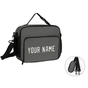 Custom Dark Grey White Lunch Bag