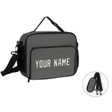 Custom Dark Grey White Lunch Bag