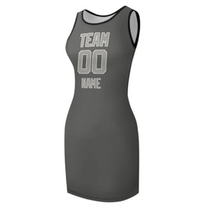 Custom Dark Grey Gray Sleeveless Vest Dress