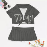 Custom Dark Grey Dark Grey Cheerleading Uniform Set