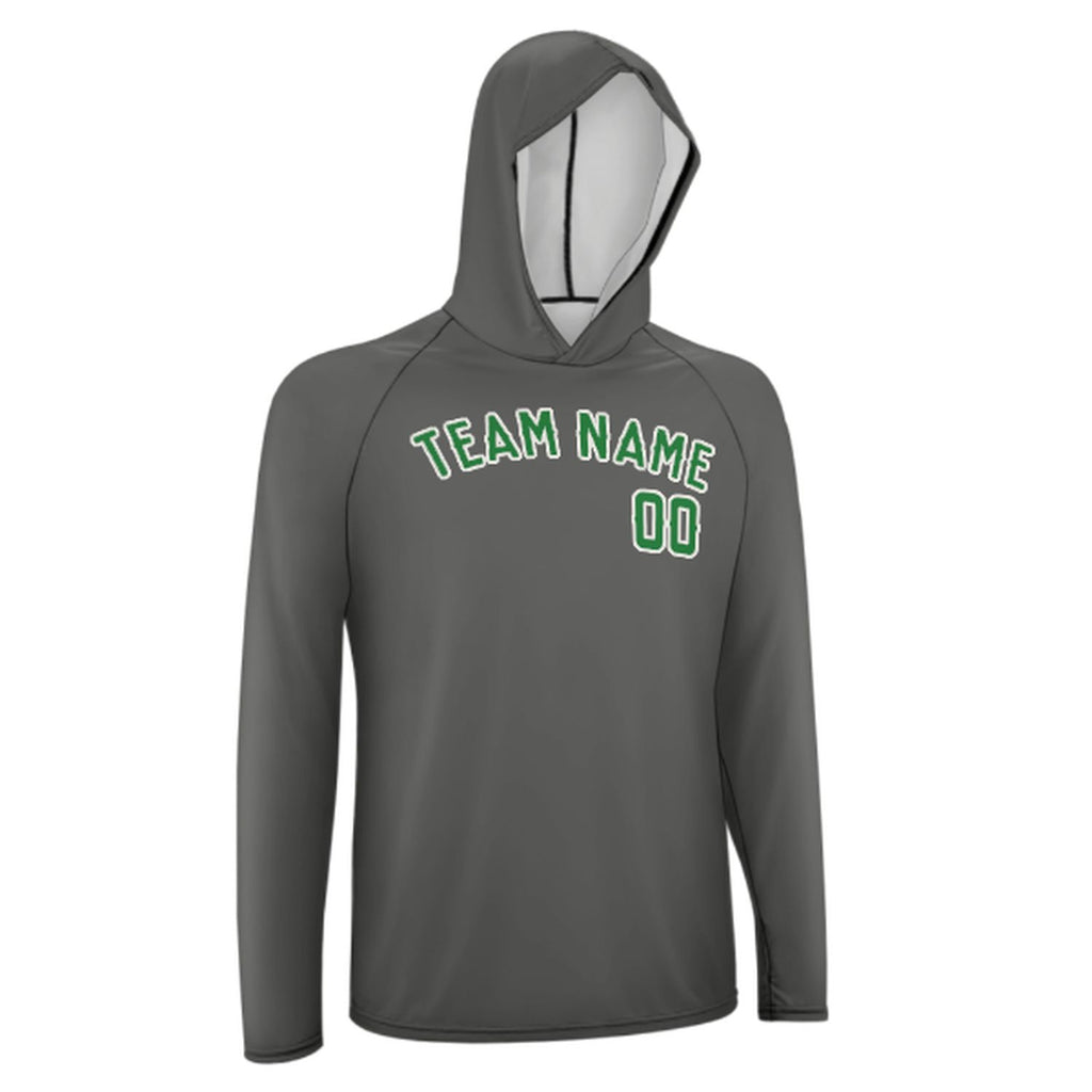 Custom Dark Grey Emerald Green UV-Hoodie