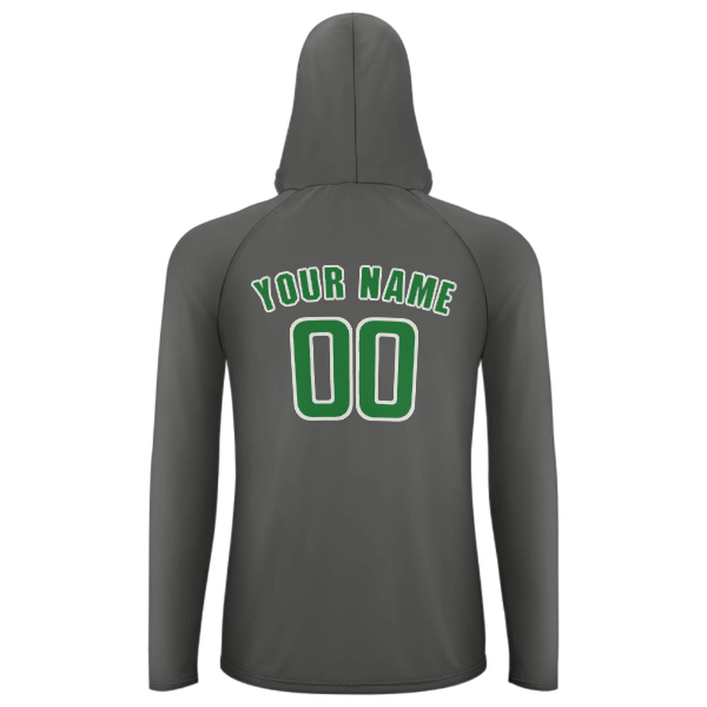 Custom Dark Grey Emerald Green UV-Hoodie