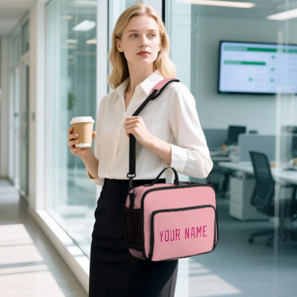 Custom Light Pink Pink Lunch Bag