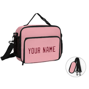 Custom Light Pink Crimson Red Lunch Bag