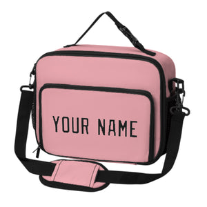 Custom Light Pink Black Lunch Bag