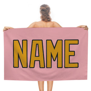 Custom Light Pink Yellow Beach Towel
