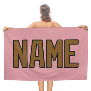 Custom Light Pink Khaki Beach Towel