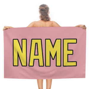 Custom Light Pink Light Yellow Beach Towel