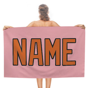 Custom Light Pink Orange Beach Towel