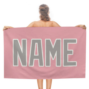 Custom Light Pink Gray Beach Towel