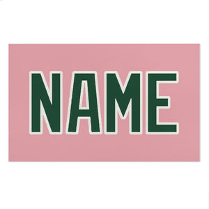 Custom Light Pink Green Beach Towel