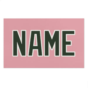 Custom Light Pink Dark Green Beach Towel