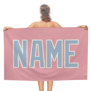 Custom Light Pink Light Blue Beach Towel