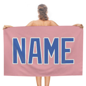 Custom Light Pink Sky Blue Beach Towel