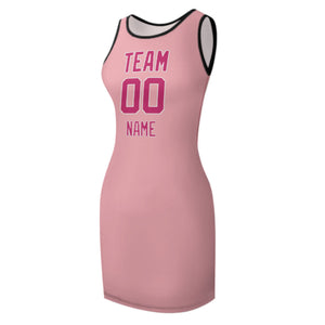 Custom Light Pink Pink Sleeveless Vest Dress