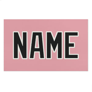 Custom Light Pink Black Beach Towel