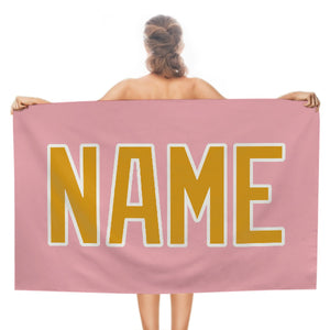 Custom Light Pink Yellow Beach Towel