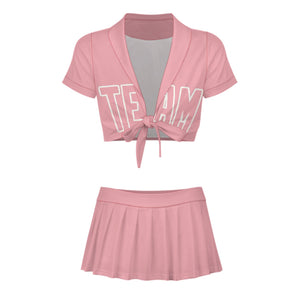 Custom Light Pink Light Pink Cheerleading Uniform Set