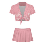 Custom Light Pink Light Pink Cheerleading Uniform Set