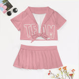 Custom Light Pink Light Pink Cheerleading Uniform Set