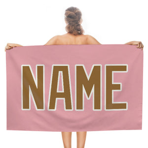 Custom Light Pink Khaki Beach Towel