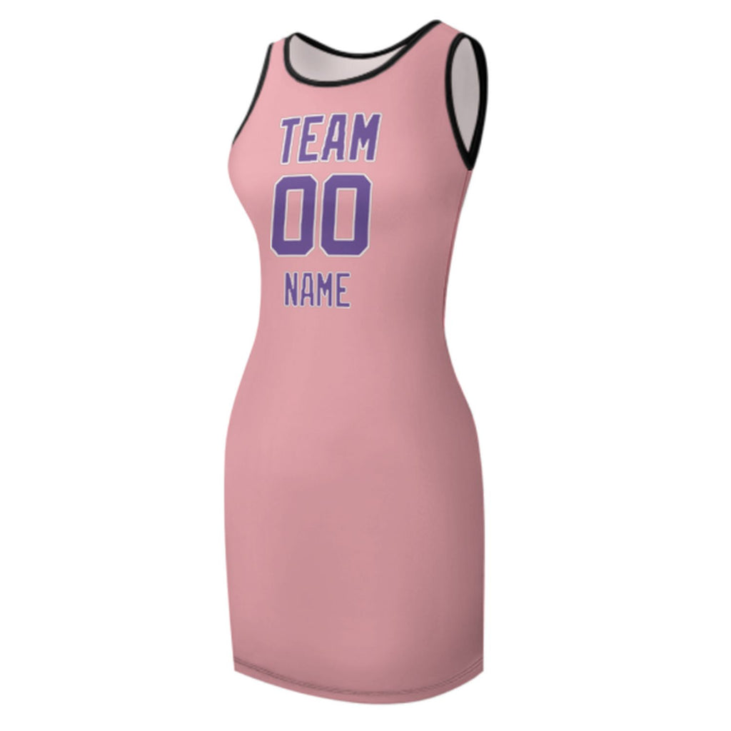 Custom Light Pink Light Purple Sleeveless Vest Dress