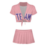 Custom Light Pink Light Purple Cheerleading Uniform Set