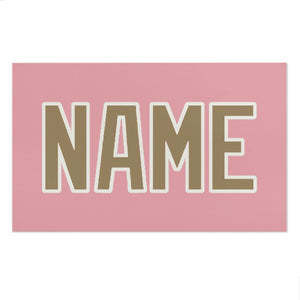 Custom Light Pink Light Khaki Beach Towel