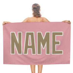 Custom Light Pink Light Khaki Beach Towel