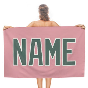 Custom Light Pink Blue Green Beach Towel