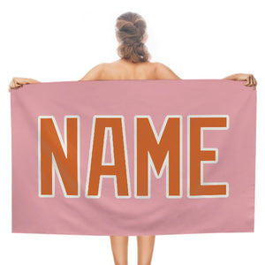 Custom Light Pink Orange Beach Towel