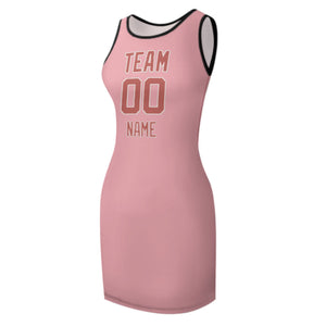 Custom Light Pink Copper Rose Sleeveless Vest Dress