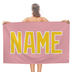Custom Light Pink Gold Beach Towel