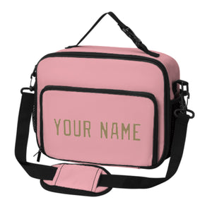 Custom Light Pink Light Khaki Lunch Bag