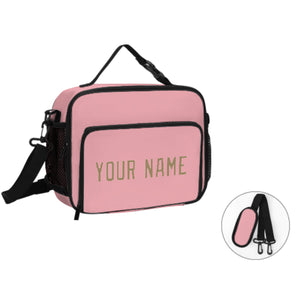 Custom Light Pink Light Khaki Lunch Bag